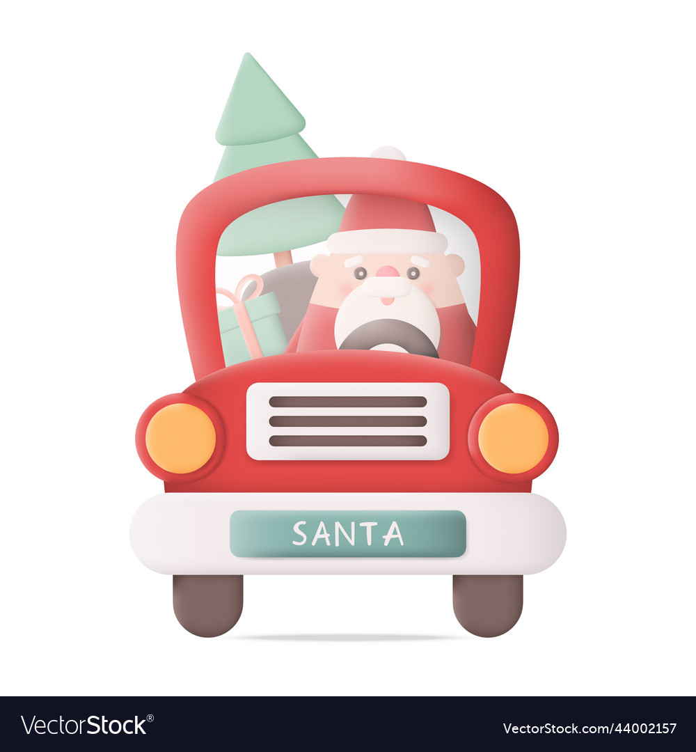 Cartoon christmas with santa claus Royalty Free Vector Image