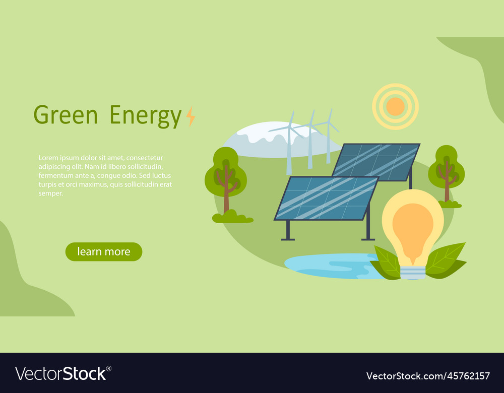 Green renewable energy concept design Royalty Free Vector