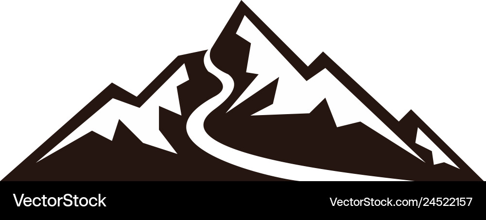 Mountains rocks and peaks Royalty Free Vector Image