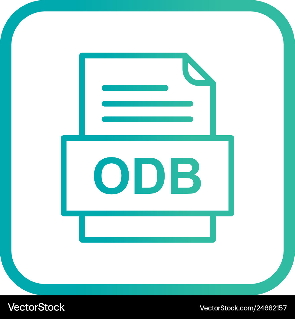 Odb file document icon Royalty Free Vector Image
