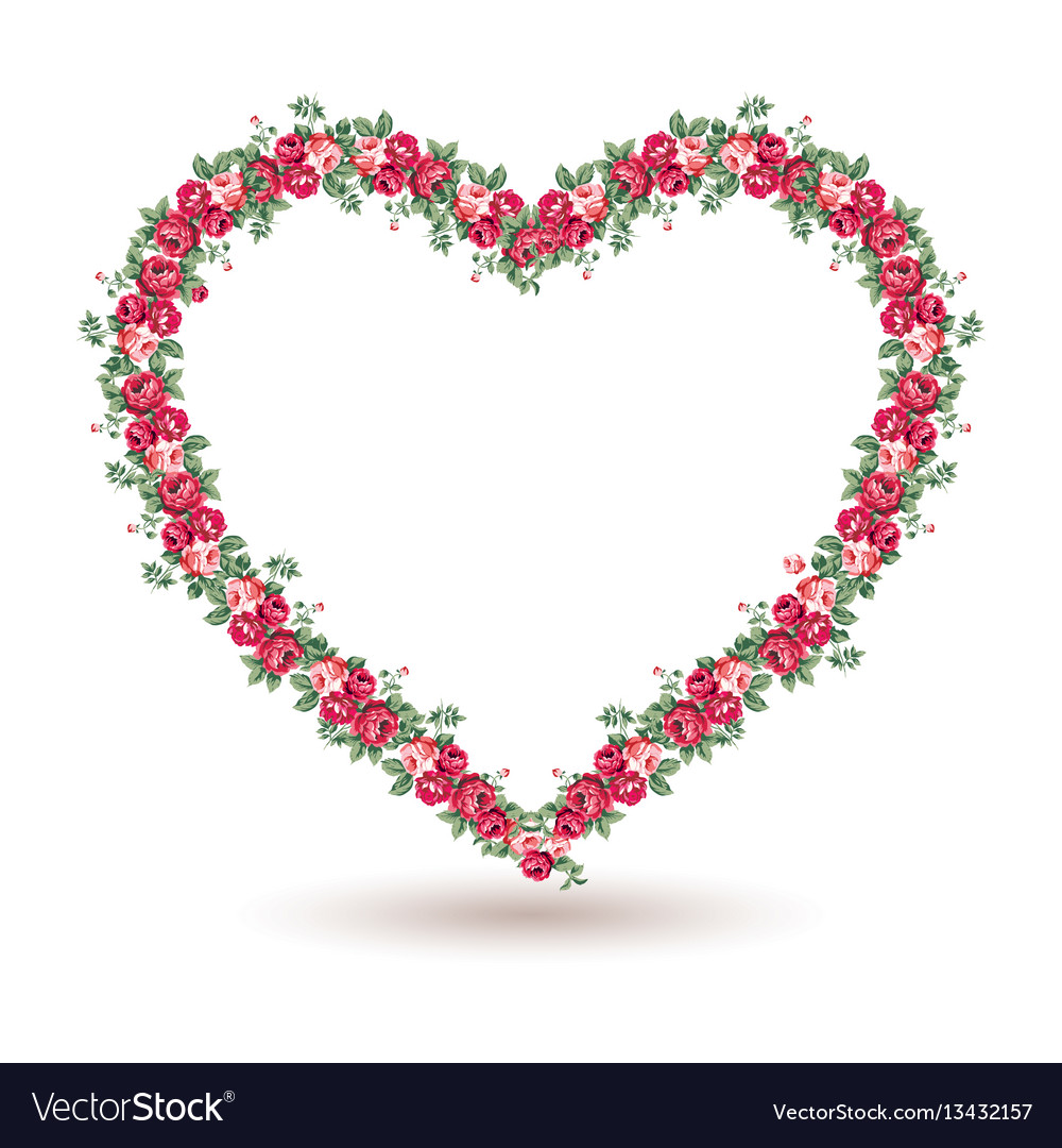 Rose frame with shabchic roses Royalty Free Vector Image