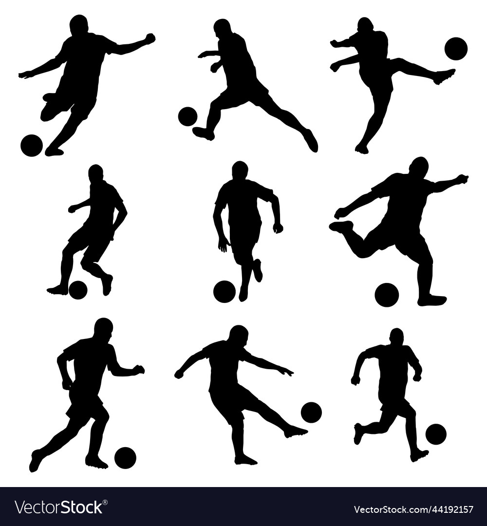 Set of football soccer players Royalty Free Vector Image