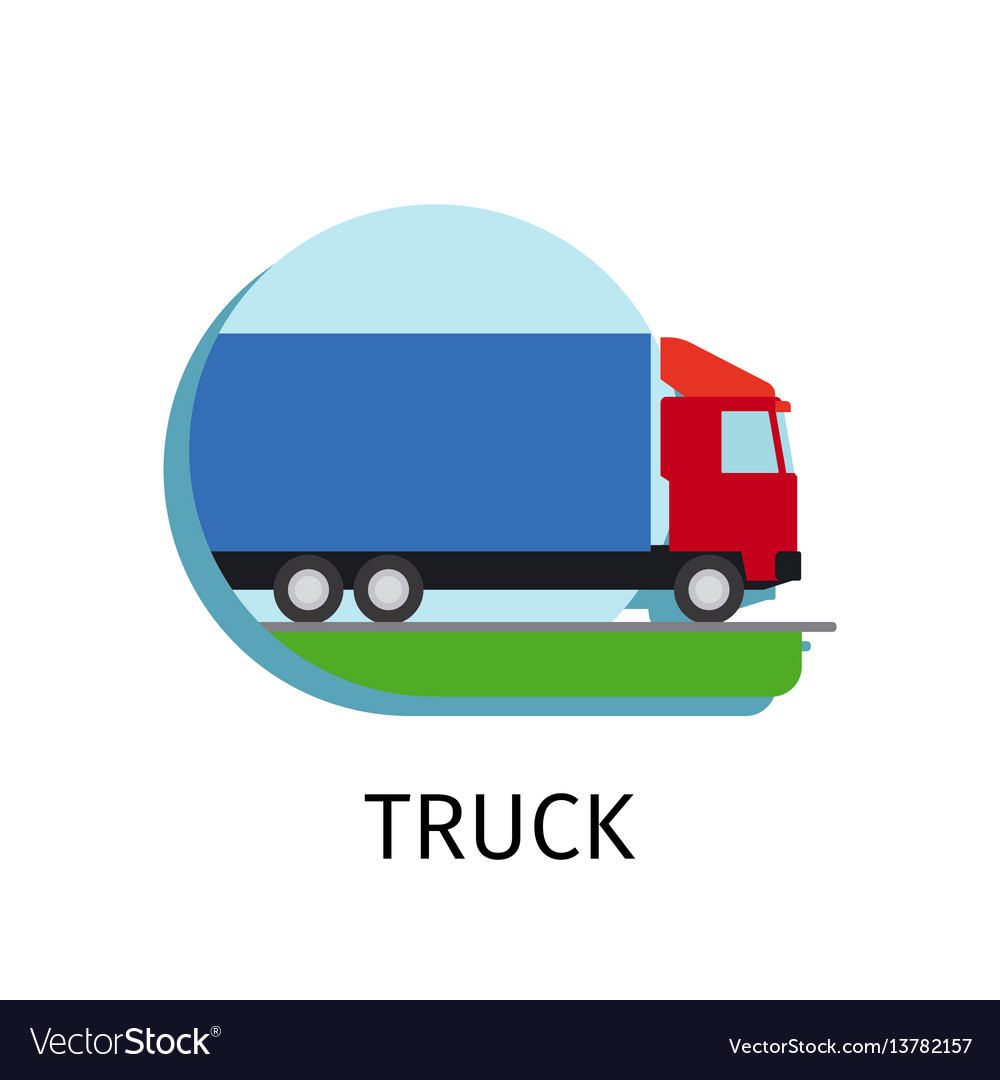 Truck transport in flat style vector image Truck transport in flat style