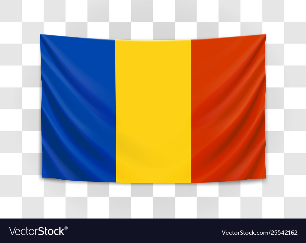 Hanging Flag Romania Romania National Flag Vector Image