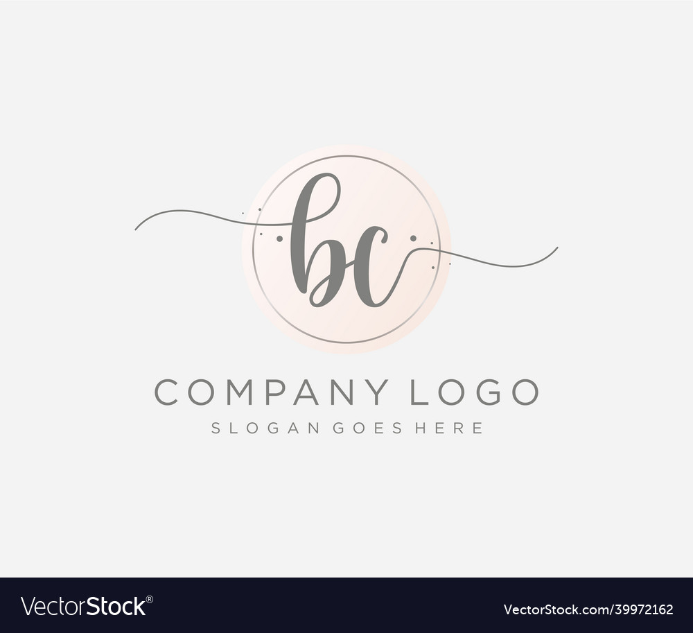 Initial bc feminine logo usable for nature salon Vector Image