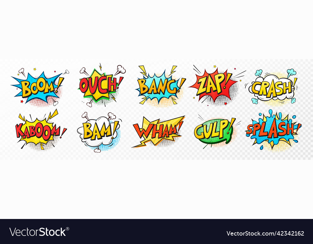 Pop art comic message speech bubbles fun cloud vector image Pop art comic message speech bubbles fun cloud