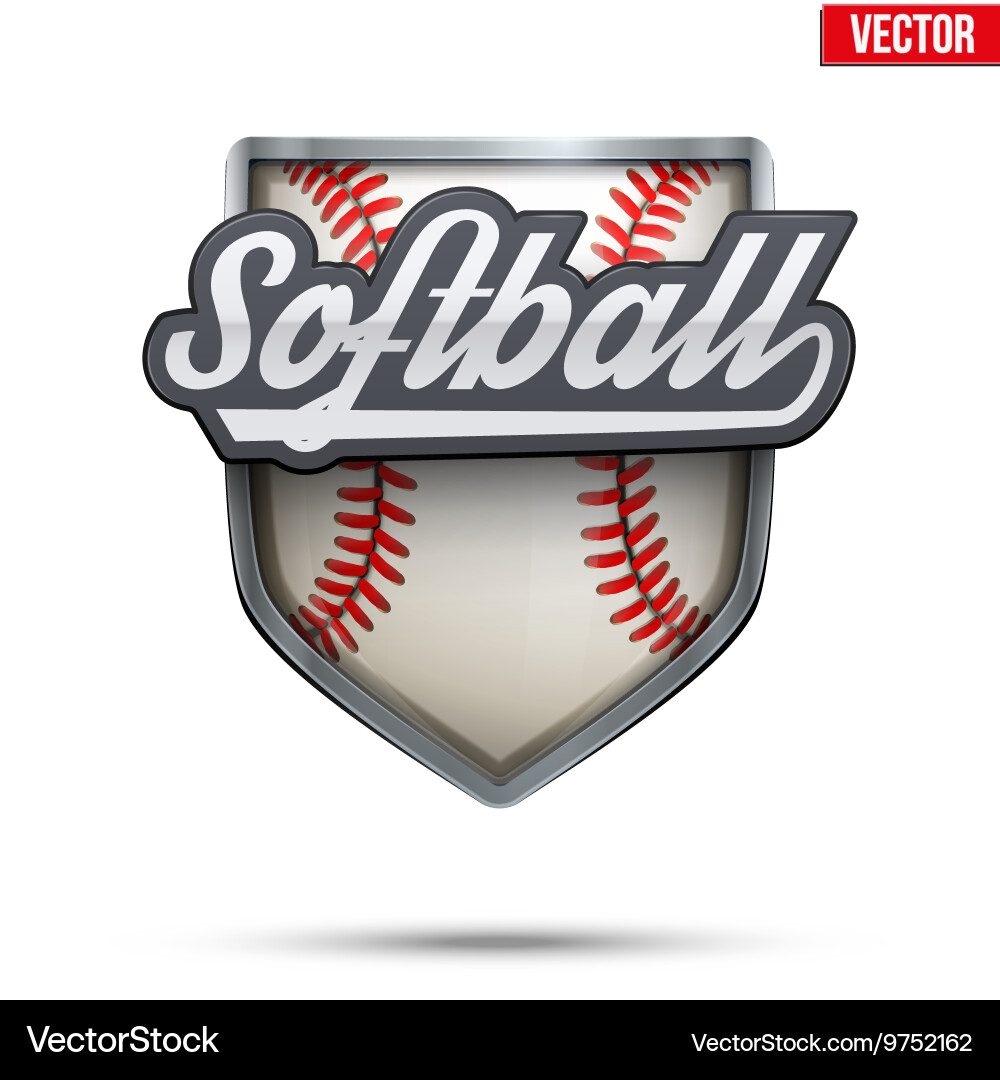 Premium symbol of softball label Royalty Free Vector Image