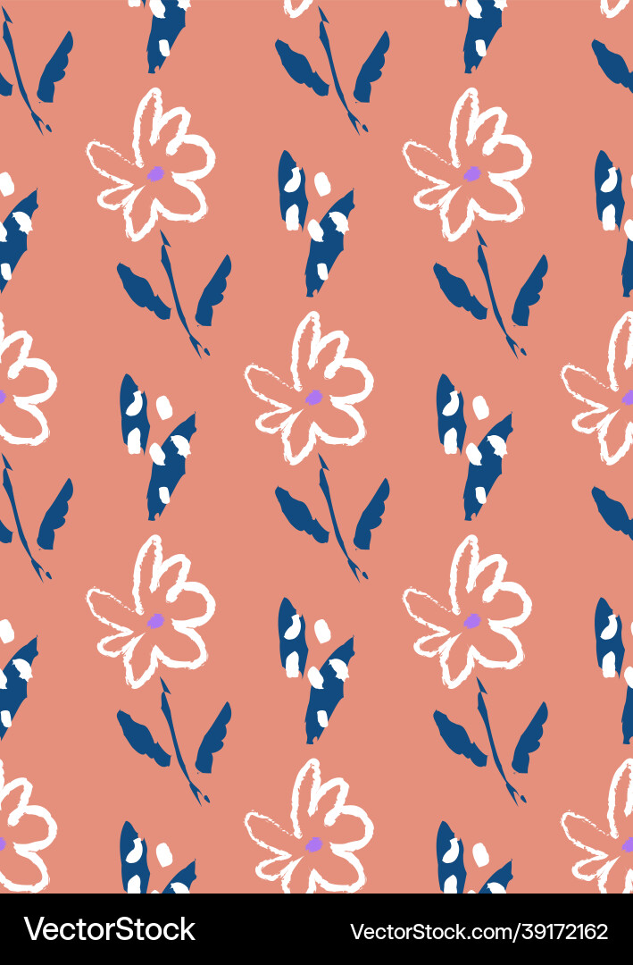 Seamless pattern with flowers doodles Royalty Free Vector