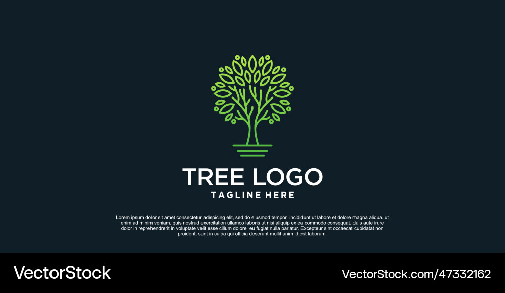 Tree logo design simple concept premium Royalty Free Vector