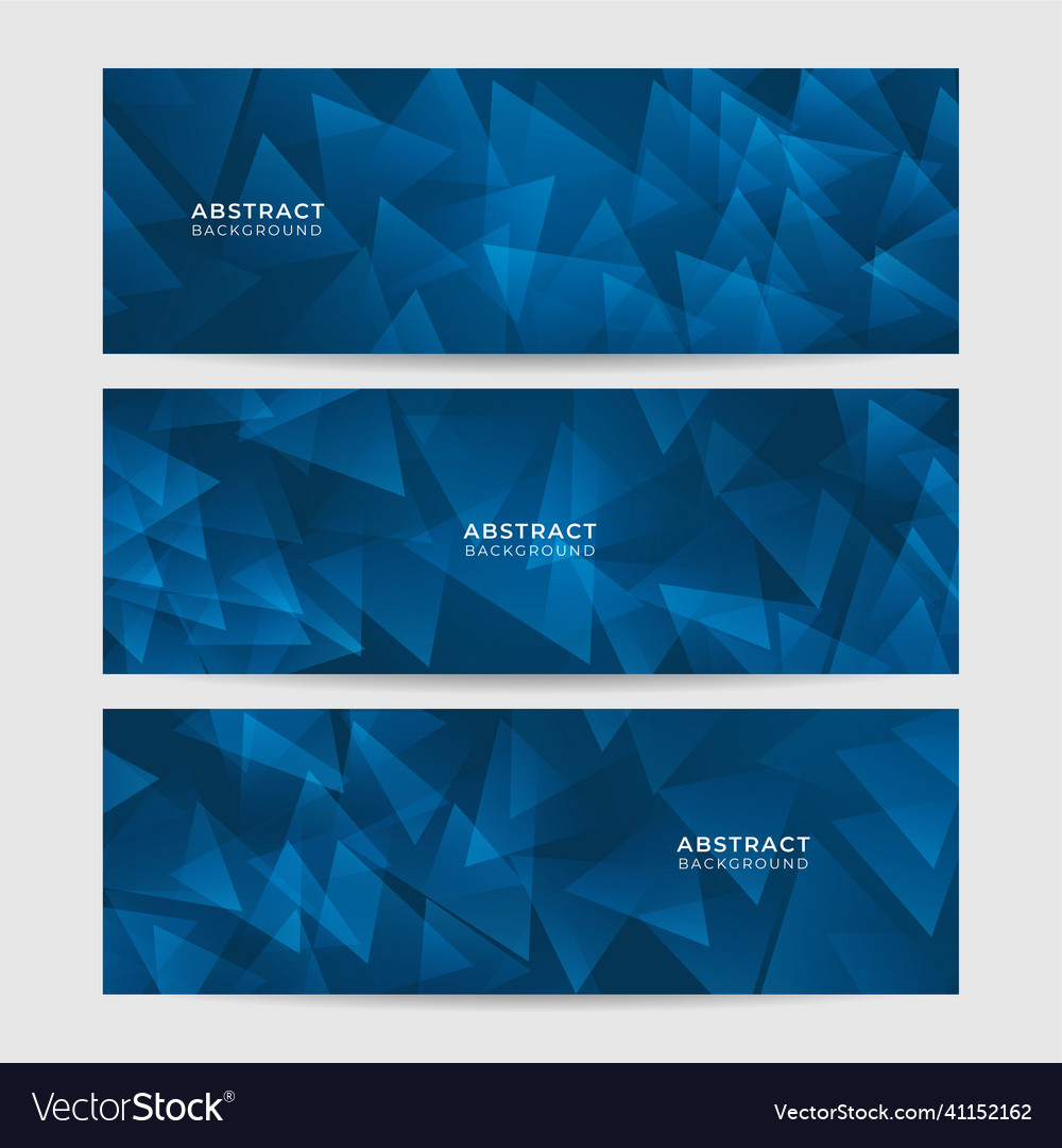 Triangle Shape Dark Blue Abstract Geometric Wide Vector Image