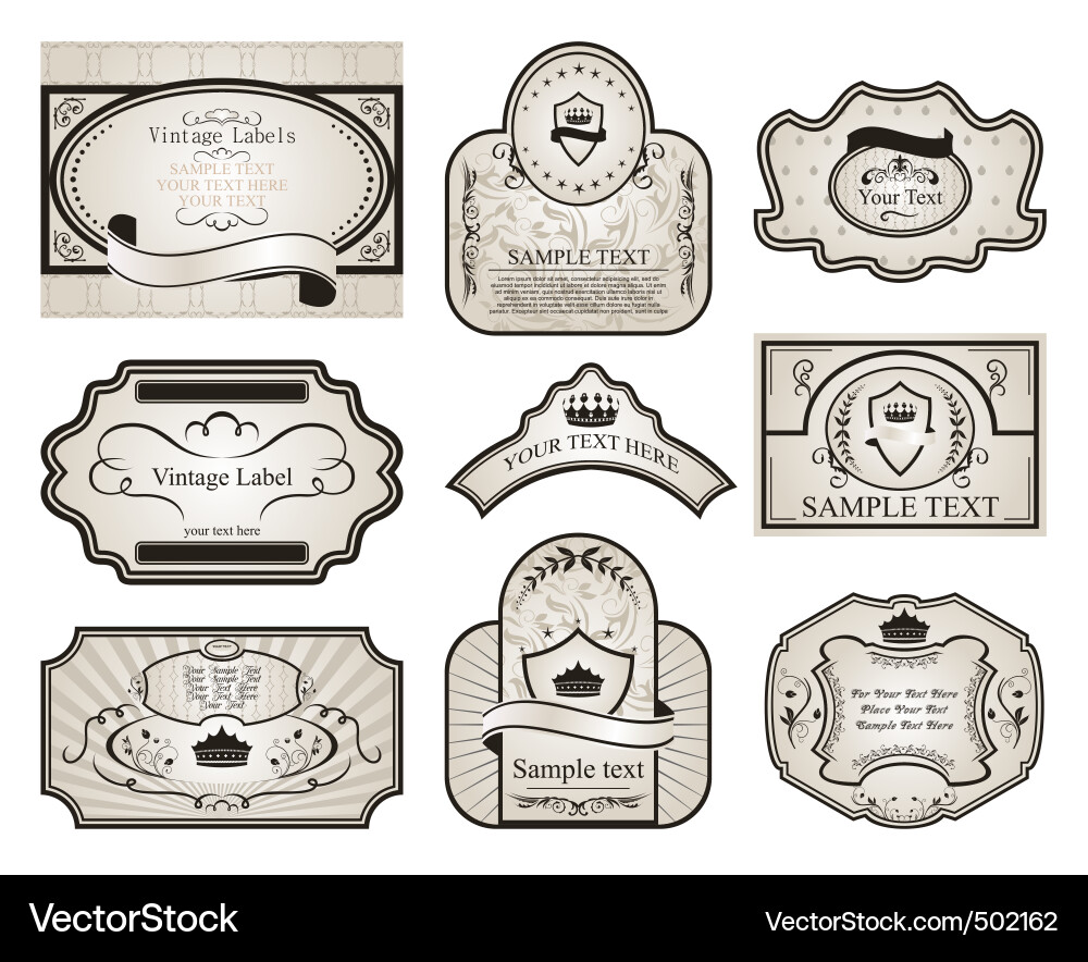 Vintage labels Royalty Free Vector Image - VectorStock