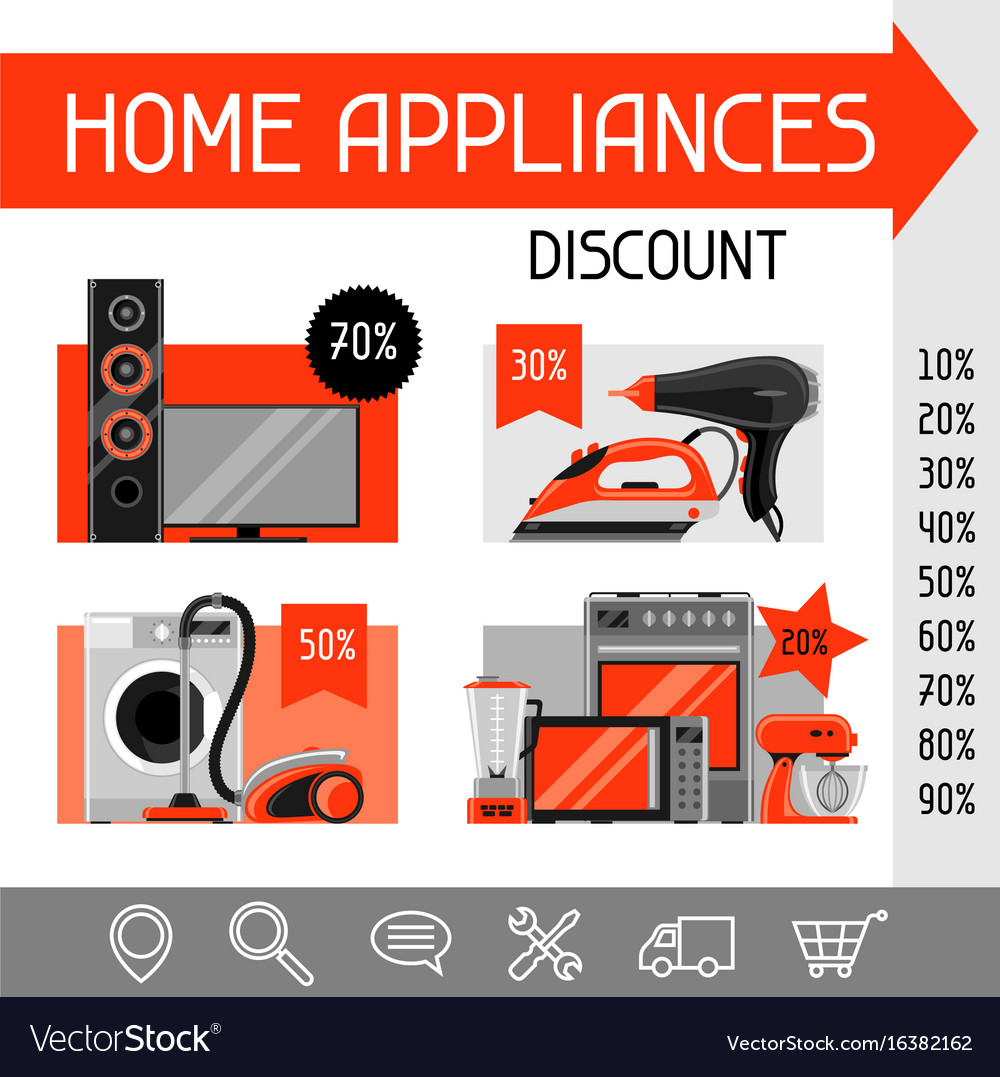 Website Template With Home Appliances Household Vector Image