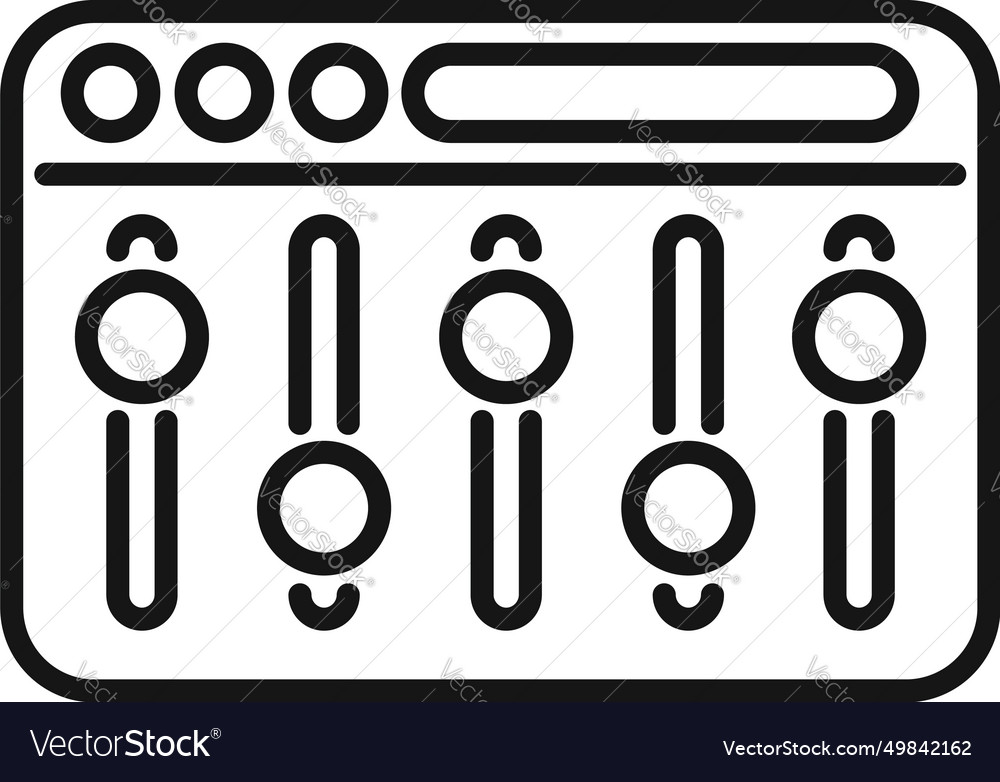 World attach filter search icon outline Royalty Free Vector