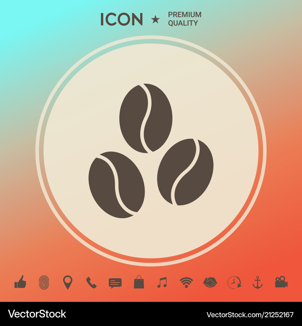 Coffee beans line icon Royalty Free Vector Image