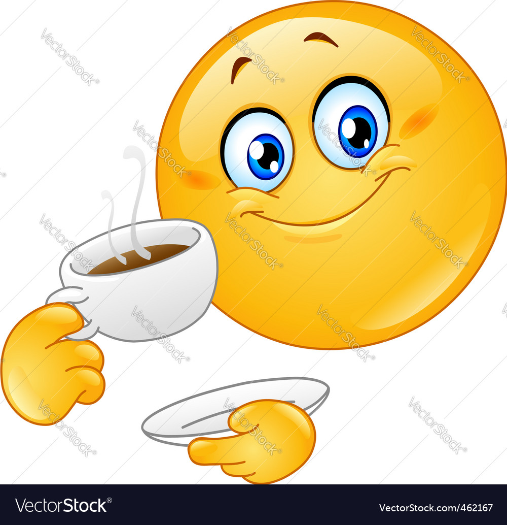 Coffee emoticon Royalty Free Vector Image VectorStock