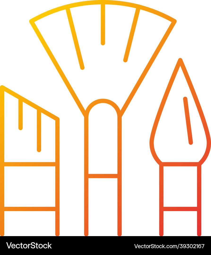 Paintbrushes gradient linear icon Royalty Free Vector Image