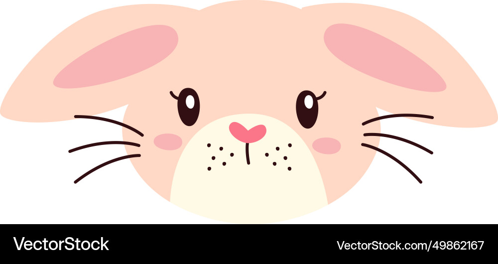 Rabbit animal face Royalty Free Vector Image - VectorStock