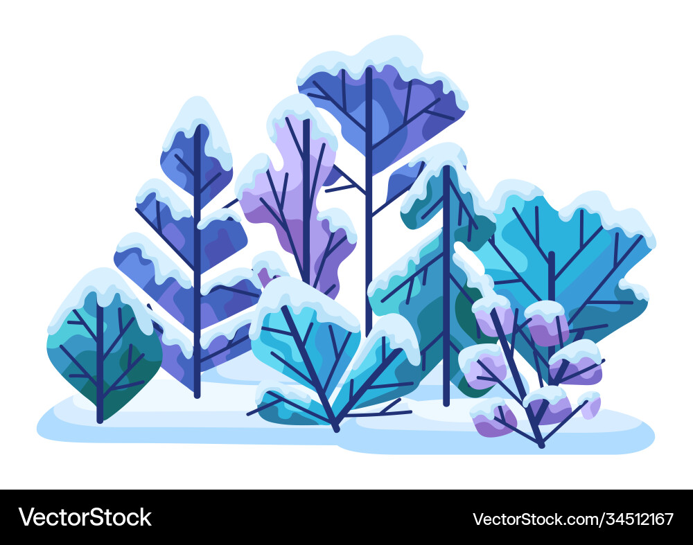 Winter background with trees Royalty Free Vector Image