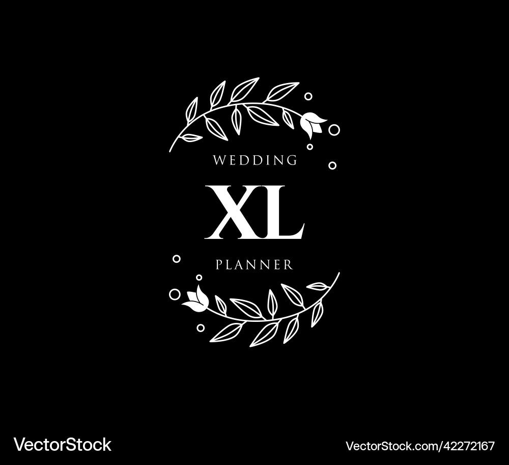 Xl initials letter wedding monogram logos Vector Image