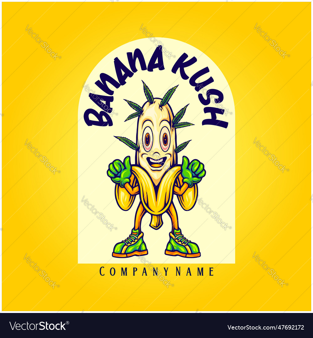 Banana kush strain high life hilarious Royalty Free Vector