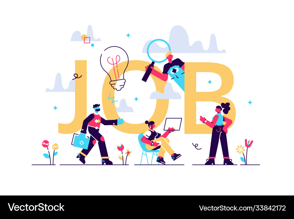 Flat job search Royalty Free Vector Image - VectorStock