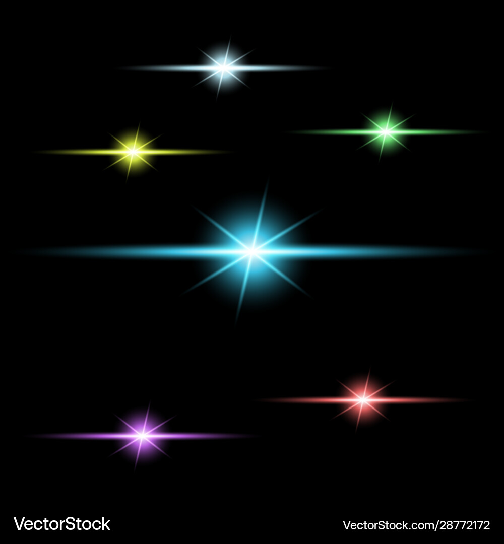 Glowing light effect set Royalty Free Vector Image