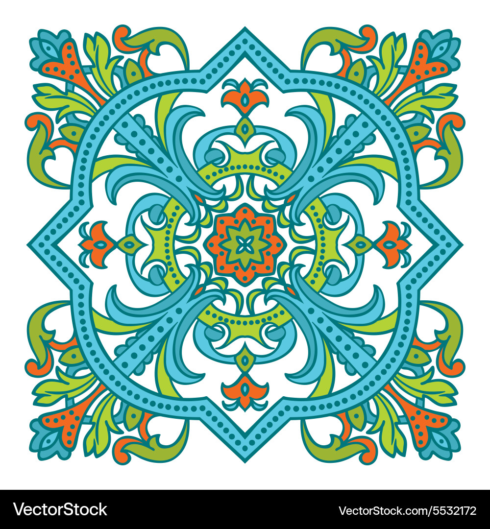 Hand drawing entangle mandala color element Vector Image