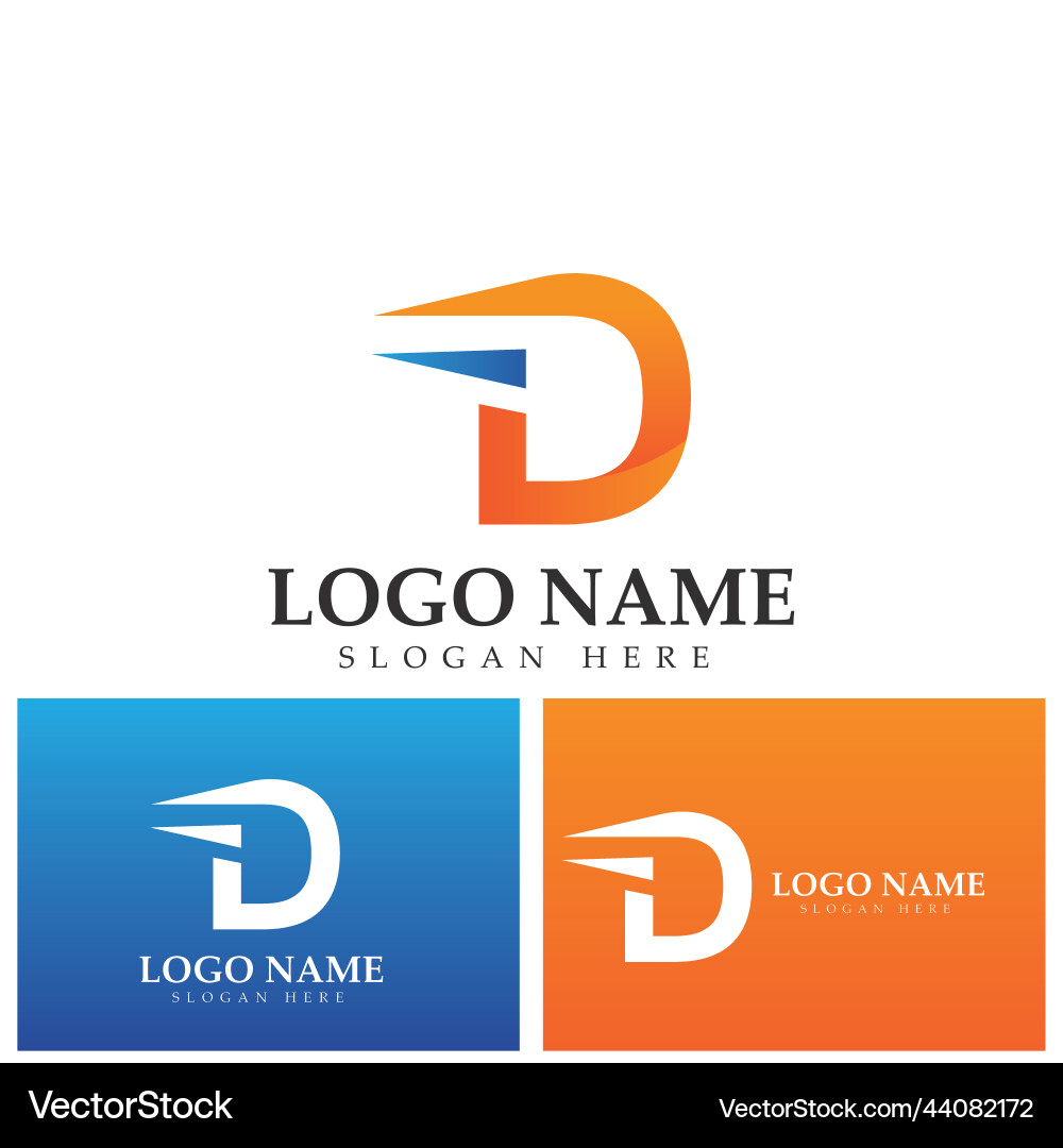 Letter d logo icon design template elements Vector Image