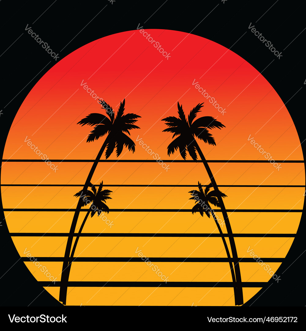 Sunset Vector File Simple Sunset editable eps file Royalty Free Vector Image