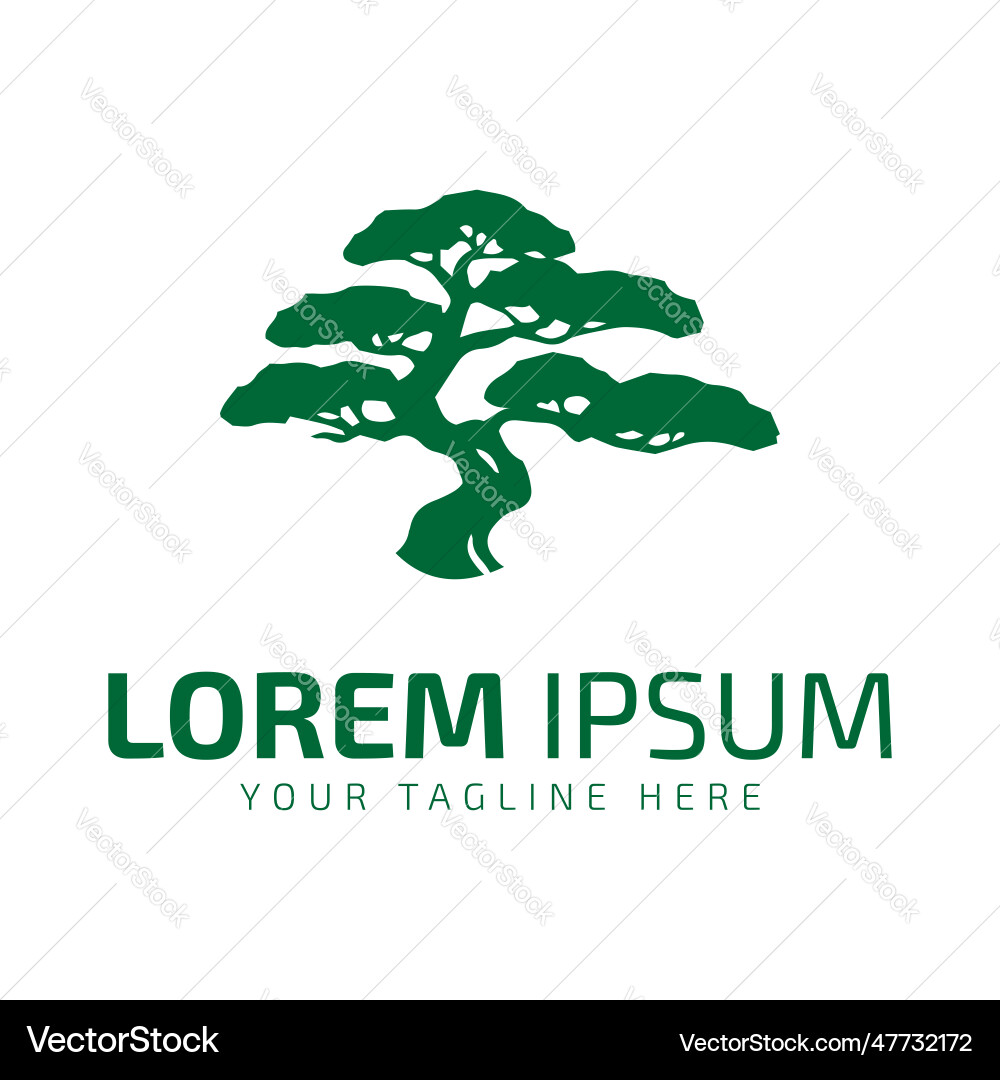 Tree logo icon abstract silhouette Royalty Free Vector Image