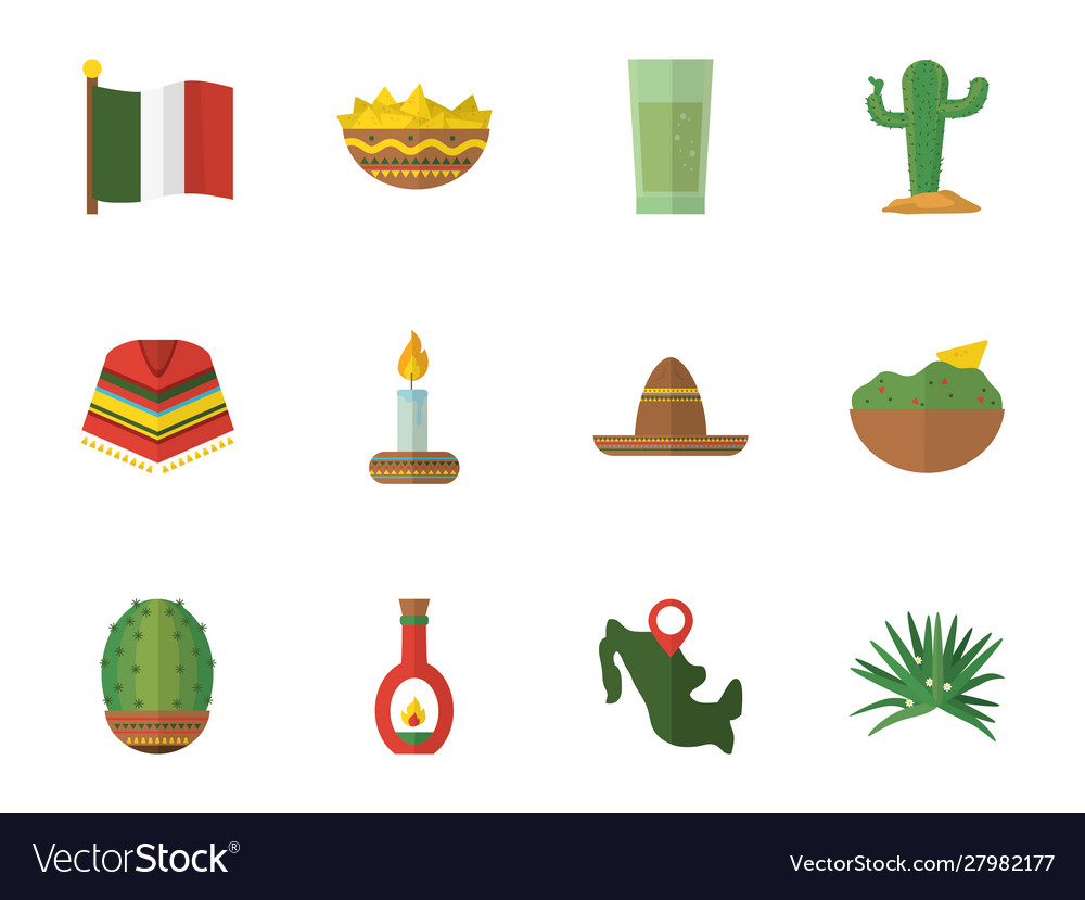 Isolated mexican icon set design Royalty Free Vector Image