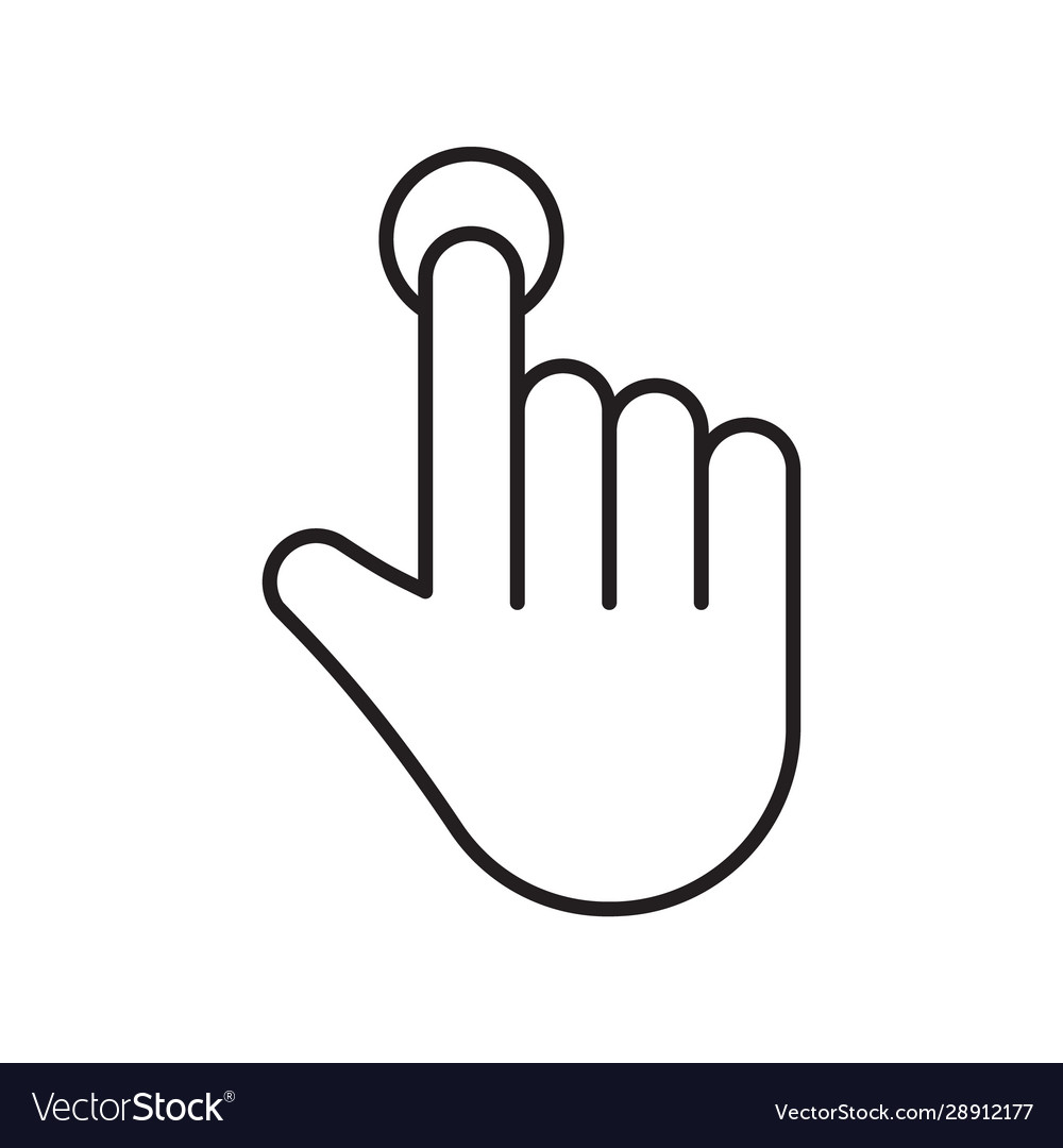 Right hand icon linear image for touch control Vector Image