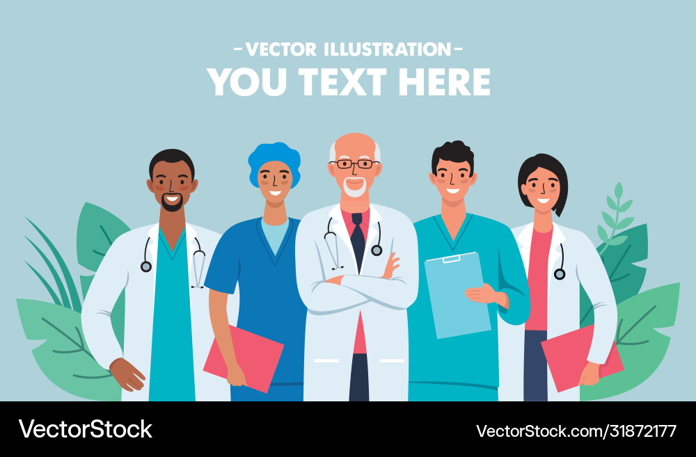 Set doctors and nurses Royalty Free Vector Image