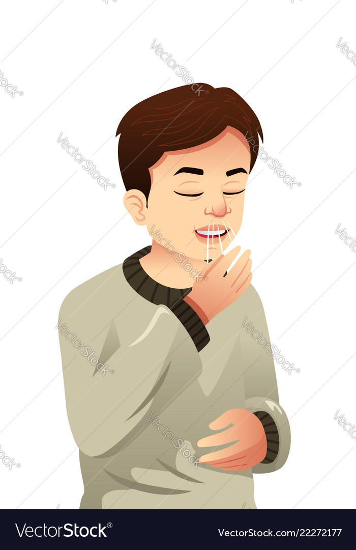 Sick man sneezing Royalty Free Vector Image - VectorStock