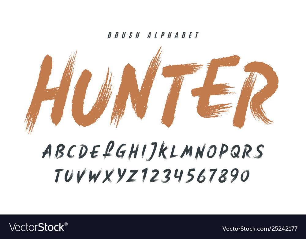 Stylish painted a brush uppercase vector image Stylish painted a brush uppercase