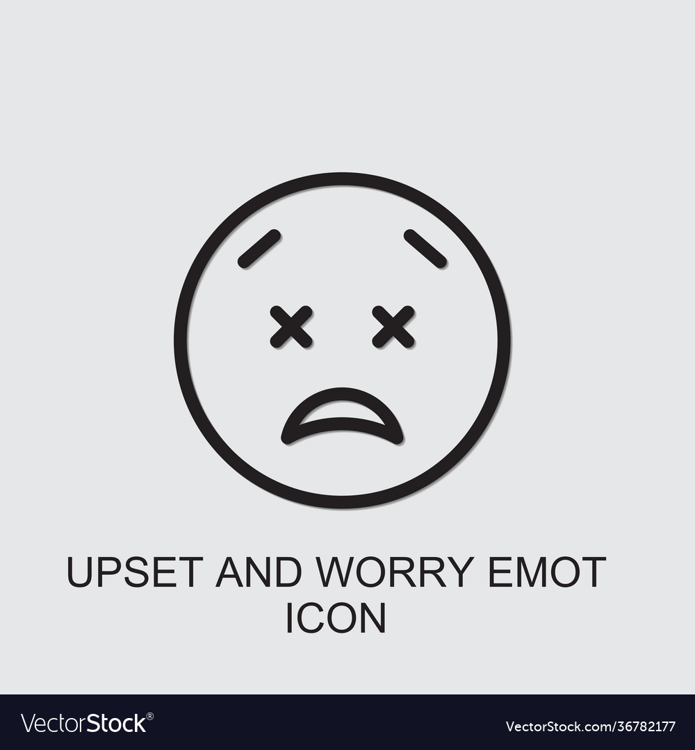 Upset and worry emot icon