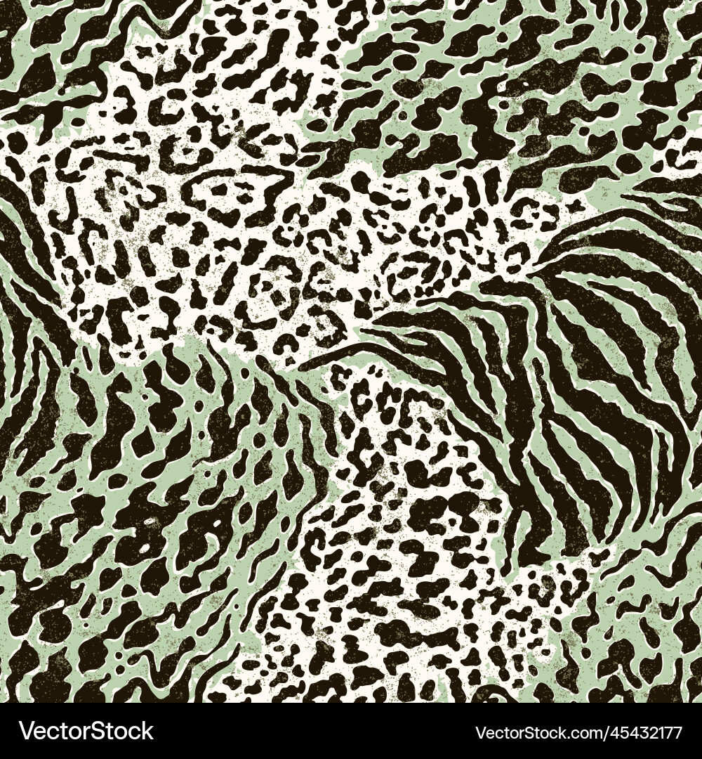 Wild animal skins patchwork wallpaper Royalty Free Vector