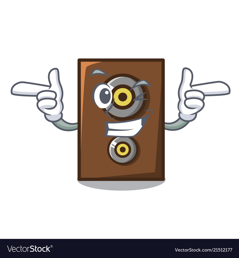 Wink speaker character cartoon style Royalty Free Vector Wink speaker character cartoon style Royalty Free Vector