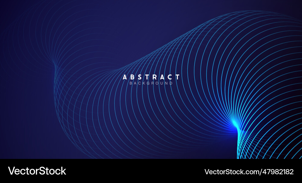 Abstract blue dynamic lines wavy technology Vector Image