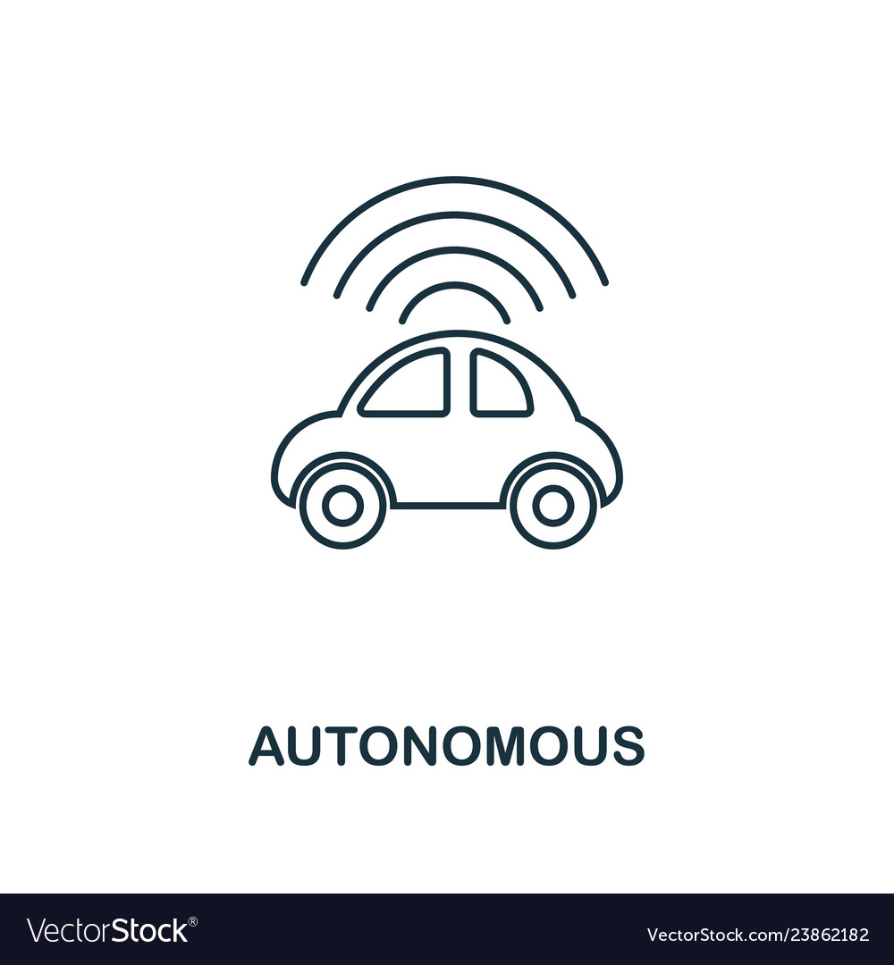 Autonomous icon thin line style industry 40 Vector Image