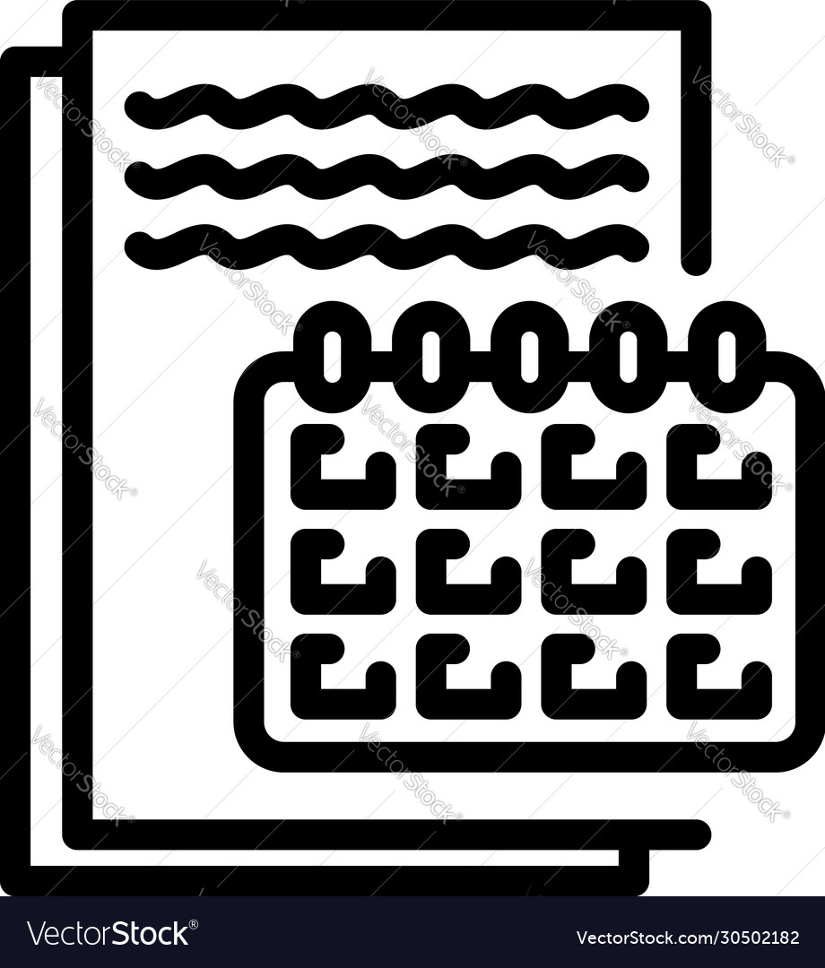 Calendar report icon outline style Royalty Free Vector Image