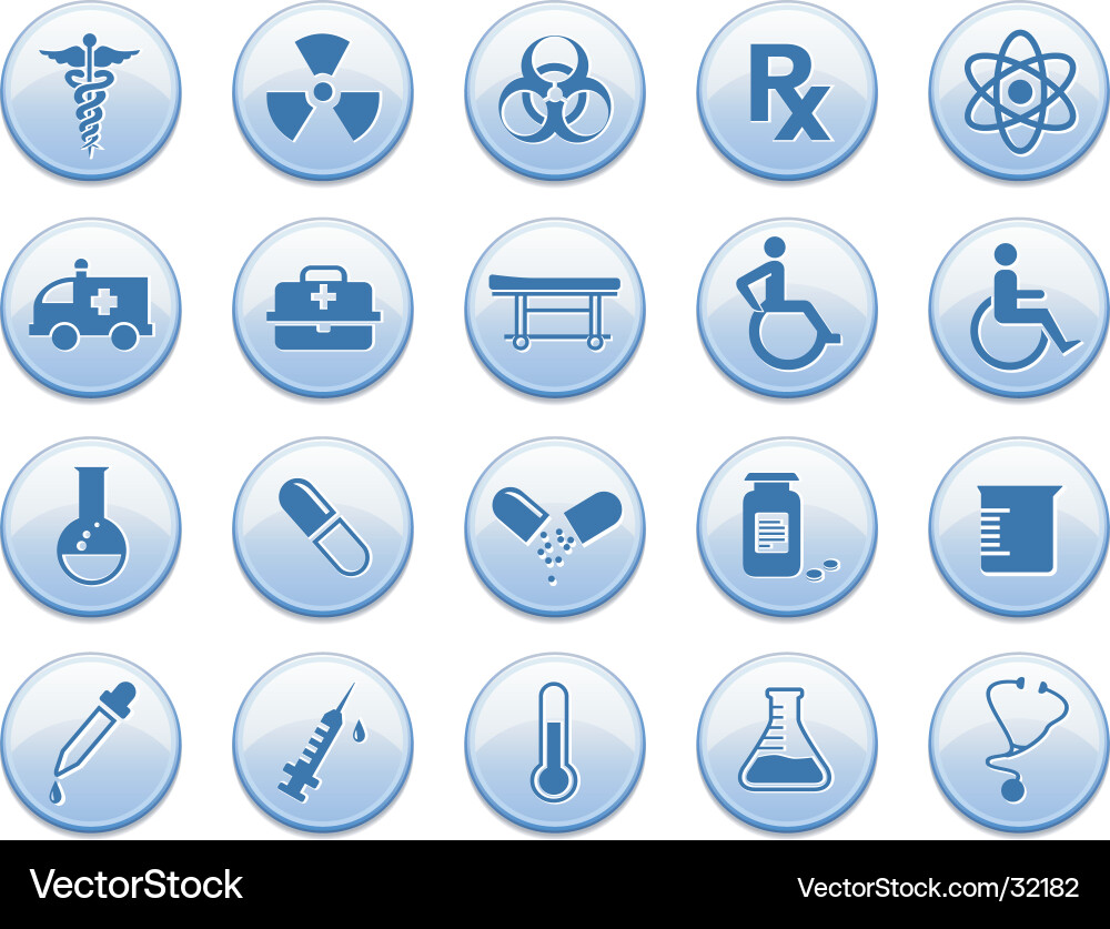 Medicine icon set Royalty Free Vector Image - VectorStock
