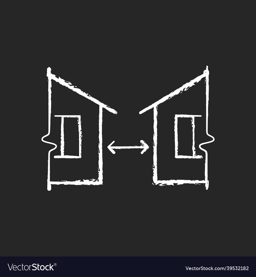 Minimum distance between buildings chalk white Vector Image