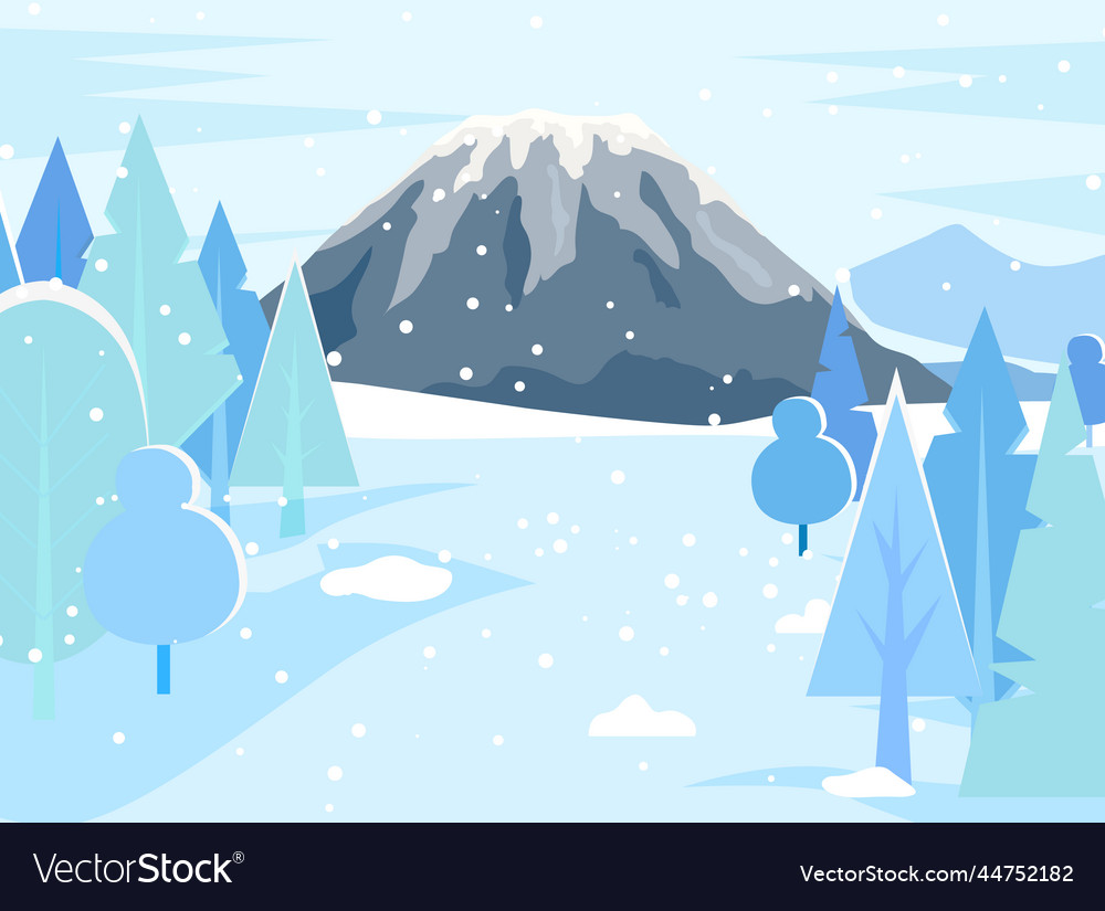 Mountain landscape abstract winter panoramic view Vector Image