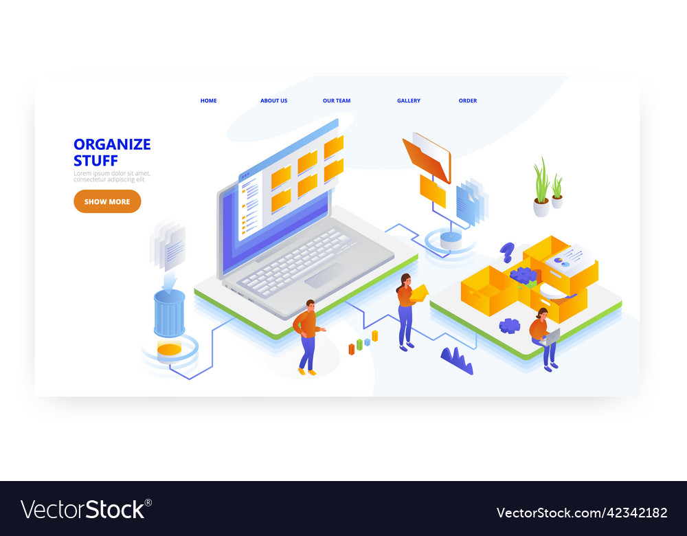 Organize stuff landing page design website