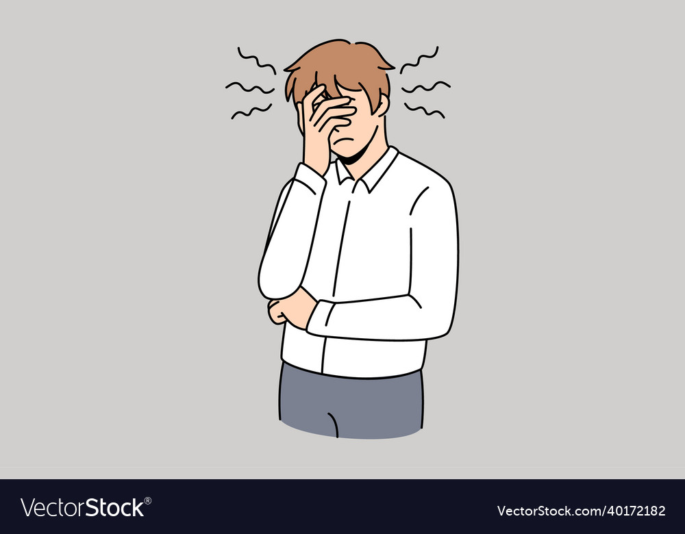 Stress irritation and feeling sleepy concept Vector Image