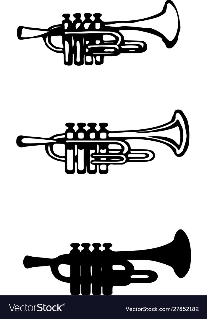 Trumpet icon isolated on white background Vector Image