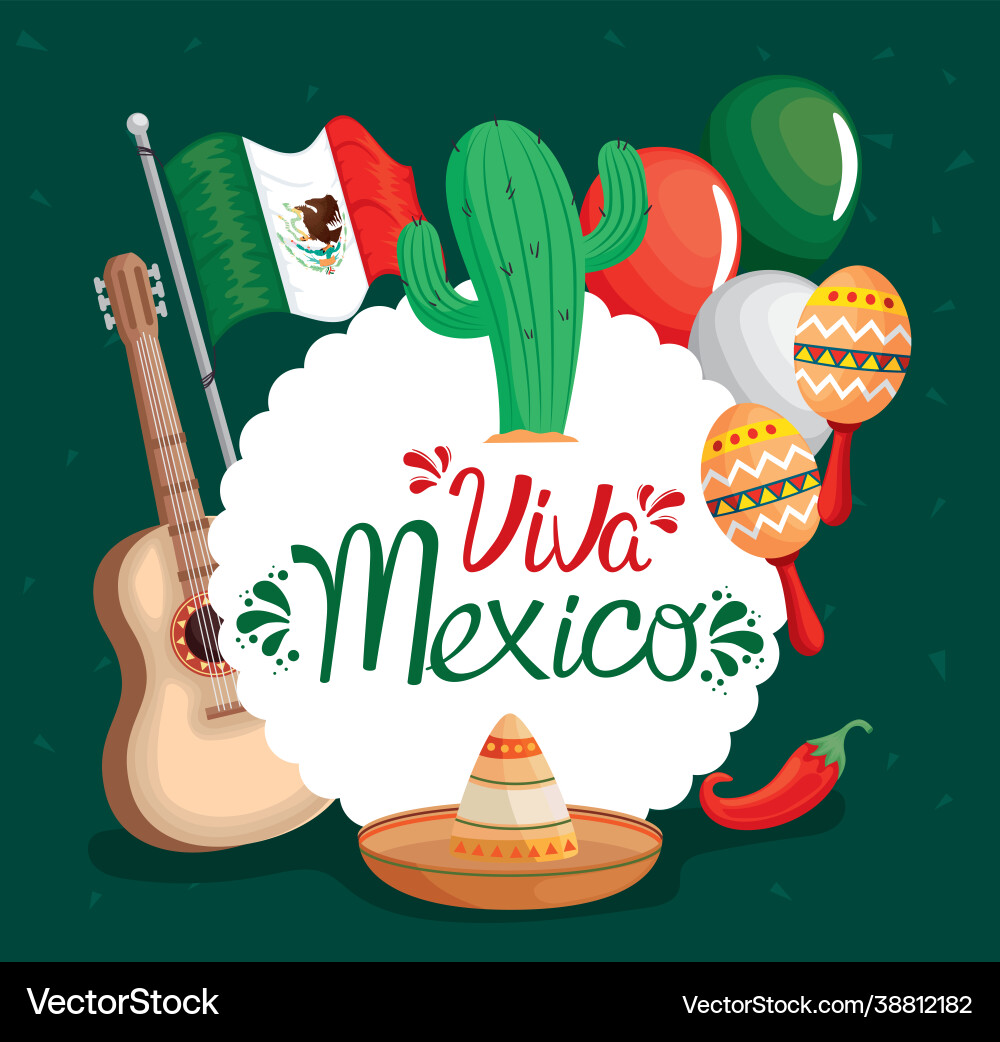 Viva mexico event Royalty Free Vector Image - VectorStock