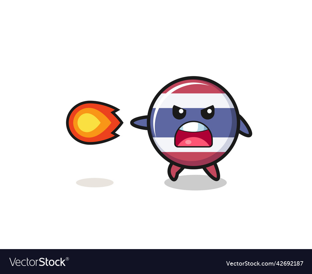 Cute thailand flag mascot is shooting fire power Vector Image Cute thailand flag mascot is shooting fire power Vector Image