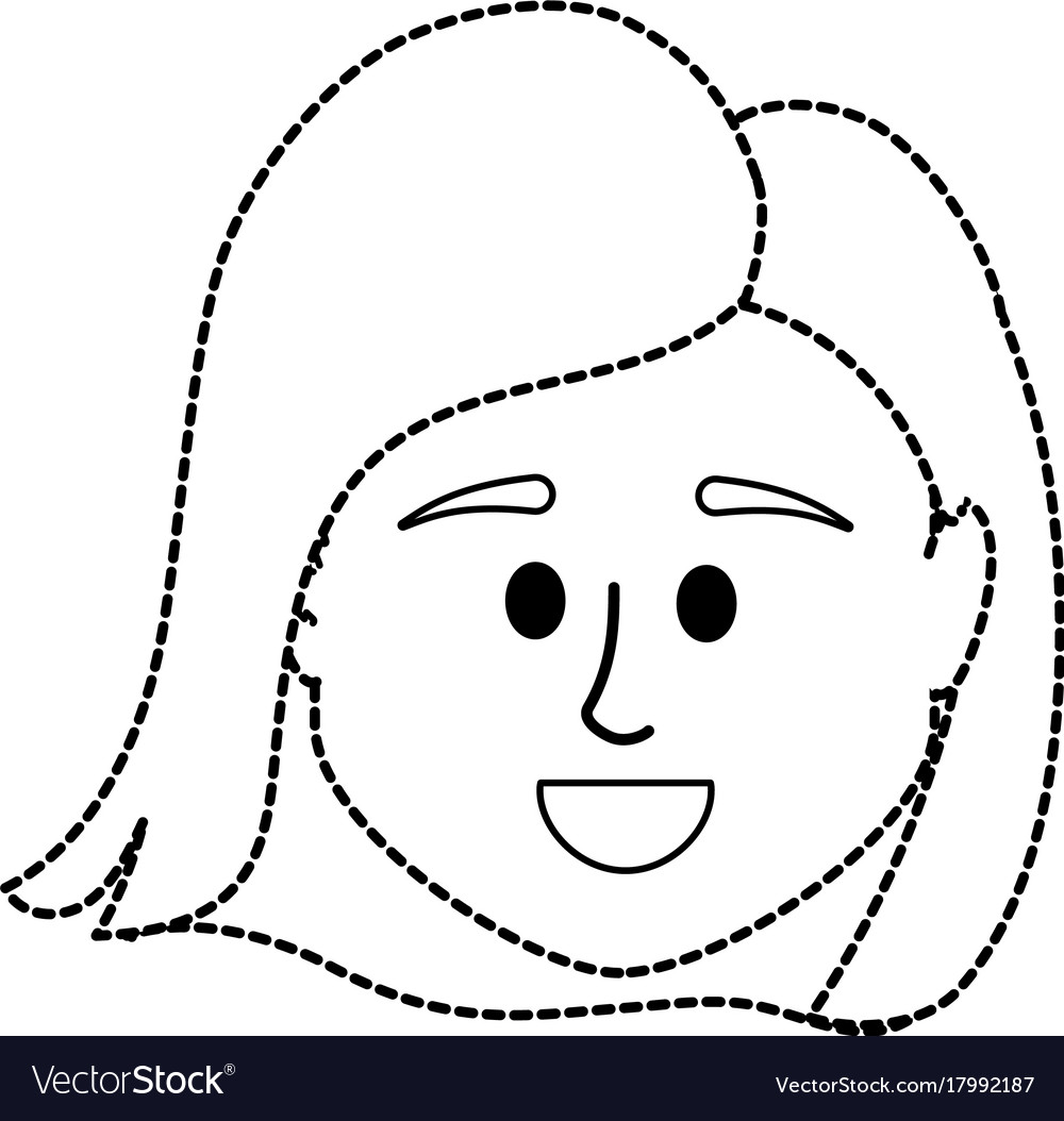 Dotted shape avatar woman head to social user Vector Image